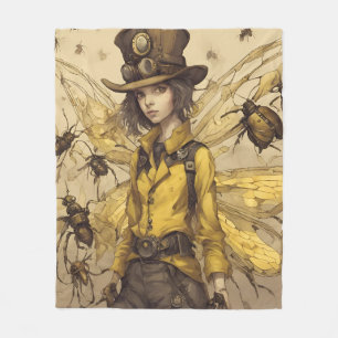 Steampunk Insect Lady Fleecedecke