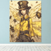 Steampunk Insect Lady Leinwanddruck (Insitu (Holzboden))