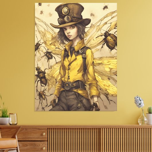 Steampunk Insect Lady Leinwanddruck (Insitu (Wohnzimmer))