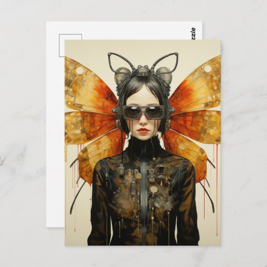 Steampunk Insect Postkarte (Vorne/Hinten)