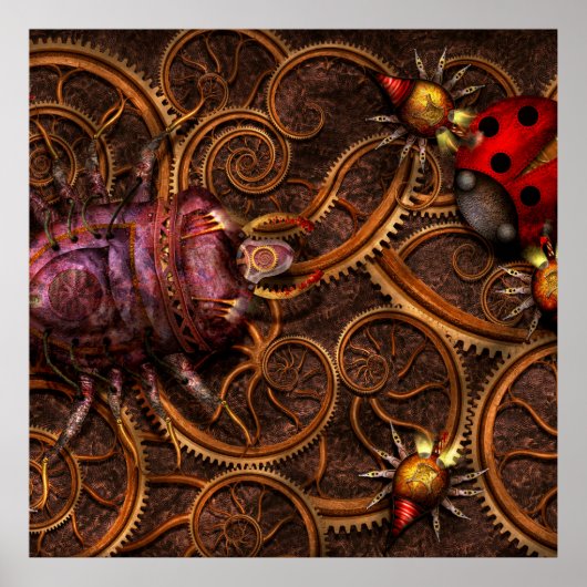 Steampunk - Insekt - Schwerbitzspinnen Poster (Vorne)