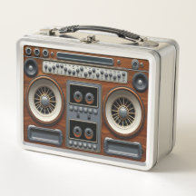 Steampunk inspired cassette radio Metal Lunchbox