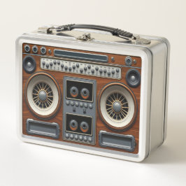Steampunk inspired cassette radio Metal Lunchbox