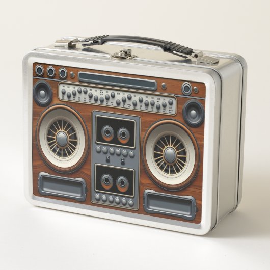 Steampunk inspired cassette radio Metal Lunchbox (Vorderseite)