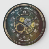 Steampunk Inspiriert Personalisiert Große Wanduhr (Vorderseite)