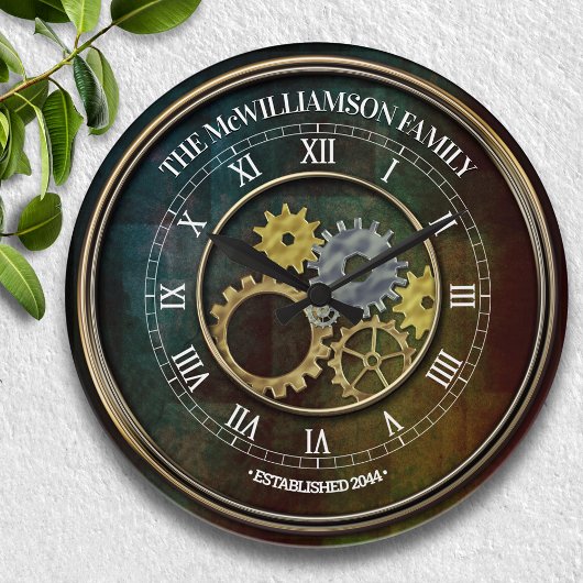 Steampunk Inspiriert Personalisiert Große Wanduhr