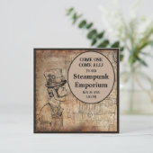 Steampunk Inventor Top Hat Personalisiertes Ereign Einladung (Stehend Vorderseite)