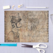 Steampunk Inventor Top Hat Vatertag Seidenpapier (Handwerk)