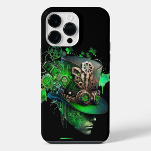 STEAMPUNK IRISCH GRÜNE & SCHWARZE KOBOLD-MÜTZE iPhone 14 PRO MAX HÜLLE