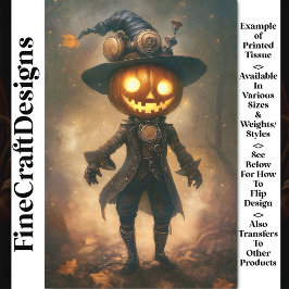 Steampunk-Jack Lantern Male Assistent AB2 Decoupag Seidenpapier
