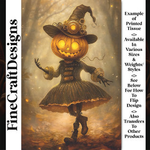 Steampunk Jack Lantern Weibliche Witze AB1 Decoupa Seidenpapier