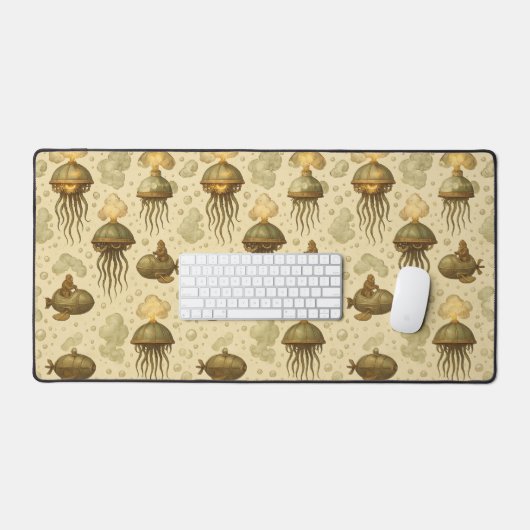 Steampunk Jellyfish Airship Fleet Schreibtischunterlage (Tastatur & Maus)