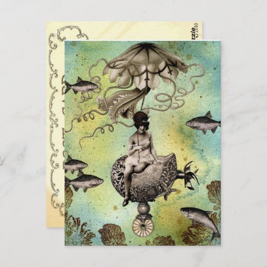 Steampunk Jellyfish Postkarte (Vorne/Hinten)