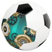 Steampunk Jewelry Watch on a Green Background Fußball (Dreiviertel)