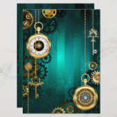 Steampunk Jewelry Watch, wir haben Green Backgroun (Vorne/Hinten)