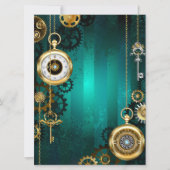 Steampunk Jewelry Watch, wir haben Green Backgroun Ankündigung (Vorderseite)
