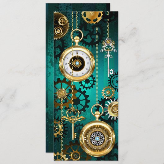 Steampunk Jewelry Watch, wir haben Green Backgroun Ankündigung (Vorne/Hinten)