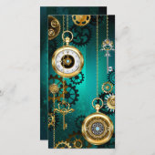 Steampunk Jewelry Watch, wir haben Green Backgroun Ankündigung (Vorne/Hinten)