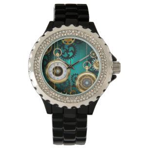 Steampunk Jewelry Watch, wir haben Green Backgroun Armbanduhr