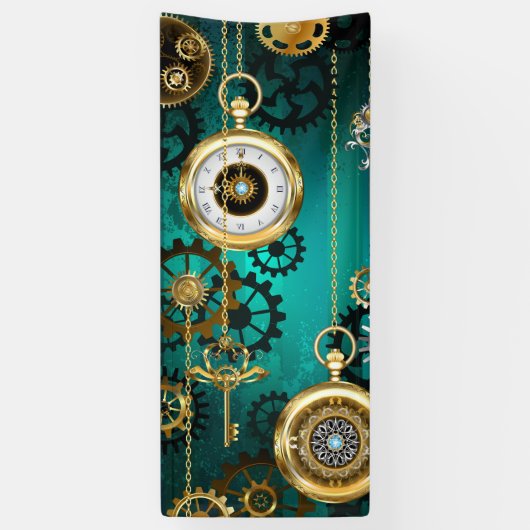 Steampunk Jewelry Watch, wir haben Green Backgroun Banner (Vertikal)