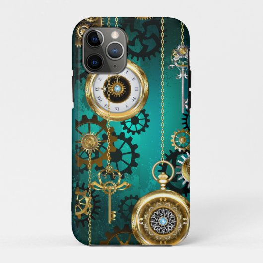 Steampunk Jewelry Watch, wir haben Green Backgroun Case-Mate iPhone Hülle (Rückseite)
