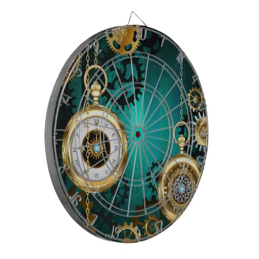 Steampunk Jewelry Watch, wir haben Green Backgroun Dartscheibe (Vorderseite Links)