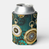 Steampunk Jewelry Watch, wir haben Green Backgroun Dosenkühler (Kanne Vorderseite)