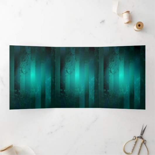 Steampunk Jewelry Watch, wir haben Green Backgroun Dreifach Gefaltete Einladung (Innenseite)