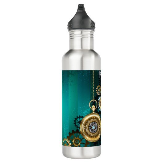 Steampunk Jewelry Watch, wir haben Green Backgroun Edelstahlflasche (Rechts)