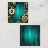 Steampunk Jewelry Watch, wir haben Green Backgroun Empfehlungskarte (Vorne/Hinten)