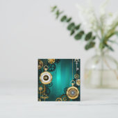 Steampunk Jewelry Watch, wir haben Green Backgroun Empfehlungskarte (Stehend Vorderseite)