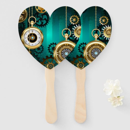 Steampunk Jewelry Watch, wir haben Green Backgroun Fächer (Vorne und Hinten)