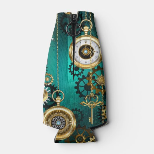 Steampunk Jewelry Watch, wir haben Green Backgroun Flaschenkühler (Rückseite)