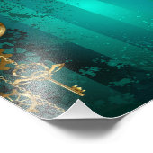 Steampunk Jewelry Watch, wir haben Green Backgroun Fotodruck (Ecke)