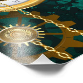 Steampunk Jewelry Watch, wir haben Green Backgroun Fotodruck (Ecke)