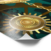 Steampunk Jewelry Watch, wir haben Green Backgroun Fotodruck (Ecke)