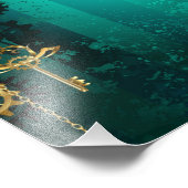 Steampunk Jewelry Watch, wir haben Green Backgroun Fotodruck (Ecke)