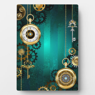 Steampunk Jewelry Watch, wir haben Green Backgroun Fotoplatte