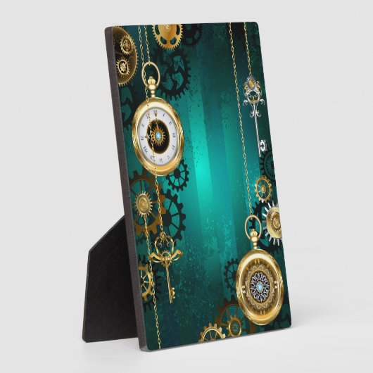 Steampunk Jewelry Watch, wir haben Green Backgroun Fotoplatte (Seite)