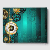 Steampunk Jewelry Watch, wir haben Green Backgroun Gästebuch (Rückseite)