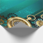 Steampunk Jewelry Watch, wir haben Green Backgroun Geschenkpapier (Ecke)