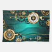 Steampunk Jewelry Watch, wir haben Green Backgroun Geschirrtuch (Horizontal)