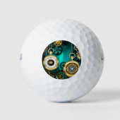 Steampunk Jewelry Watch, wir haben Green Backgroun Golfball (Vorderseite)