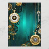 Steampunk Jewelry Watch, wir haben Green Backgroun Hinweiskarte (Vorderseite)