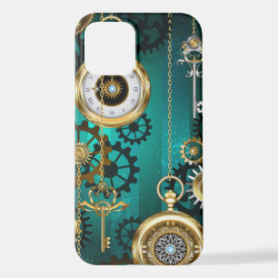 Steampunk Jewelry Watch, wir haben Green Backgroun iPhone 12 Hülle