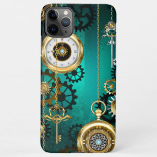 Steampunk Jewelry Watch, wir haben Green Backgroun iPhone 11Pro Max Hülle