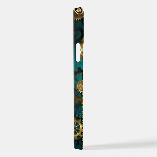 Steampunk Jewelry Watch, wir haben Green Backgroun iPhone Hülle (Rechte Seite)