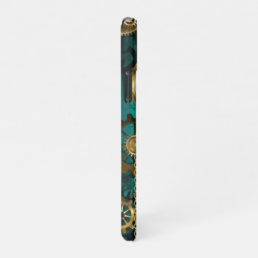 Steampunk Jewelry Watch, wir haben Green Backgroun iPhone Hülle (Rechte Seite)