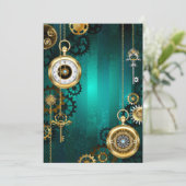 Steampunk Jewelry Watch, wir haben Green Backgroun Karte (Stehend Vorderseite)