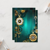 Steampunk Jewelry Watch, wir haben Green Backgroun Karte (Vorderseite/Rückseite Beispiel)